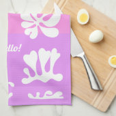 ピンクパーソナライズされたと紫の抽象デザイン | キッチンタオル (四つ折り)