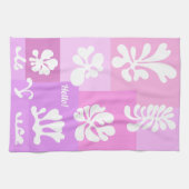 ピンクパーソナライズされたと紫の抽象デザイン | キッチンタオル (横)
