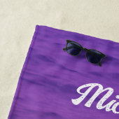 ピンクパーソナライズされたと紫の海 ビーチタオル (インサイチュ)