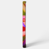 ピンクパーソナライズされたと紫の花サムスンケース SAMSUNG GALAXYケース (左側面)