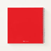 ピンクパーソナライズされたと赤いハートブロックの仕訳帳 ノートブック (裏面)