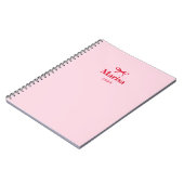 ピンクパーソナライズされたと赤の弓の名前 ノートブック (左側)