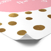 ピンクパーソナライズされたと金ゴールドスポット誕生ポスタープリント ポスター (角)