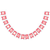 ピンクパーソナライズされたと金ゴールドドットパテ結婚ン バンティングフラッグ (全)