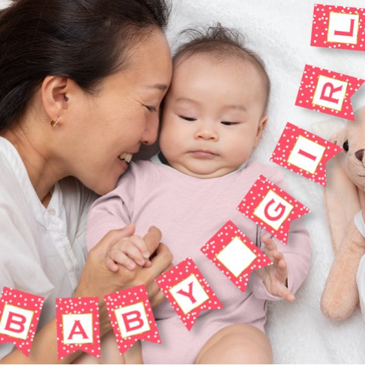 ピンクパーソナライズされたと金ゴールドドットパテ結婚ン バンティングフラッグ