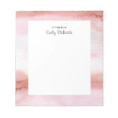 ピンクパーソナライズされたと錆の水の色メモ帳 ノートパッド (正面)