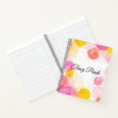 ピンクパーソナライズされたと黄色のひげ ノートブック (内部)