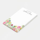 ピンクパーソナライズされたと黄色の野花 ポストイット (アングル)