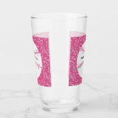 ピンクパーソナライズされたに野球ソフトボールの模様 タンブラーグラス (左)