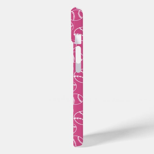 ピンクパーソナライズされたに野球ソフトボールの模様 Case-Mate iPhoneケース (裏面 / 左)