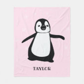 ピンクパーソナライズされたのかわモダンいいベビー フリースブランケット (正面)
