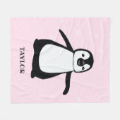 ピンクパーソナライズされたのかわモダンいいベビー フリースブランケット (正面(横))