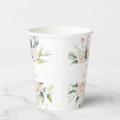 ピンクパーソナライズされたのエレガントフローラ 紙コップ (右)