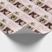 ピンクパーソナライズされたのクリスマス ラッピングペーパー (角)