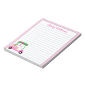 ピンクパーソナライズされたのゴルフカート名が並ぶ ノートパッド (回転)