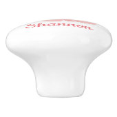 ピンクパーソナライズされたのジャングルアニマルゾウ子供部屋 セラミックノブ (側面)