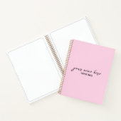 ピンクパーソナライズされたのスケッチブック ノートブック (内部)