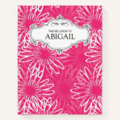 ピンクパーソナライズされたのスケッチブック ノートブック (正面)