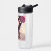 ピンクパーソナライズされたのソバカスの女の子 ウォーターボトル (左面)