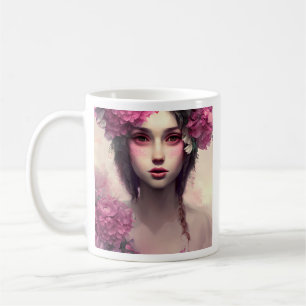 ピンクパーソナライズされたのソバカスの女の子 コーヒーマグカップ