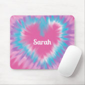 ピンクパーソナライズされたのタイ染料ハートマウスパッド マウスパッド (マウス)