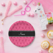 ピンクパーソナライズされたのチアリーダパターン ペーパープレート (パーティー)