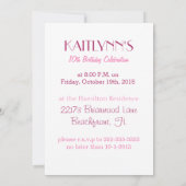 ピンクパーソナライズされたのハートとフローラ体操 招待状 (裏面)