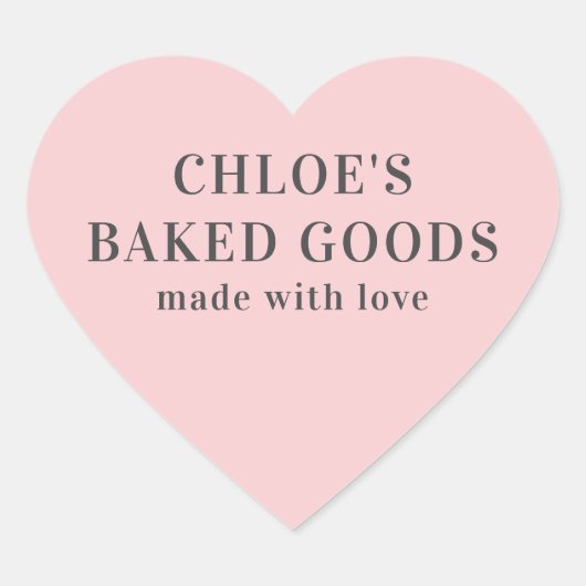 ピンクパーソナライズされたのハートとラブスティック ハートシール (正面)