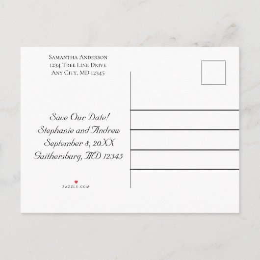 ピンクパーソナライズされたのハートは甘結婚い救 案内ポストカード (裏面)