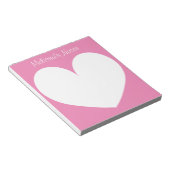 ピンクパーソナライズされたのハート書ノートのパッド ノートパッド (アングル)