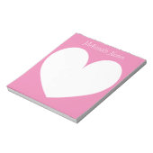 ピンクパーソナライズされたのハート書ノートのパッド ノートパッド (回転)
