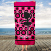 ピンクパーソナライズされたのバレリーナキッズバスタオル バスタオル