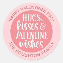 ピンクパーソナライズされたのバレンタインデステッカー ラウンドシール