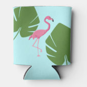 ピンクパーソナライズされたのフラミンゴ熱帯 缶クーラー (正面)