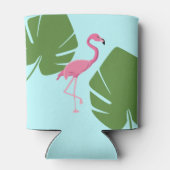 ピンクパーソナライズされたのフラミンゴ熱帯 缶クーラー (裏面)