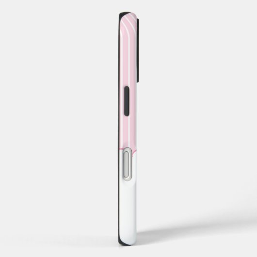 ピンクパーソナライズされたのフローラストライプモノグラム Case-Mate iPhoneケース (裏面 / 右)