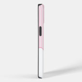 ピンクパーソナライズされたのフローラストライプモノグラム Case-Mate iPhoneケース (裏面 / 右)