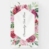 ピンクパーソナライズされたのフローラバナー 横断幕 (縦)