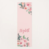 ピンクパーソナライズされたのフローラバラ ヨガマット (正面)