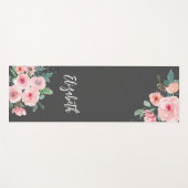 ピンクパーソナライズされたのフローラバラ ヨガマット (正面(横))