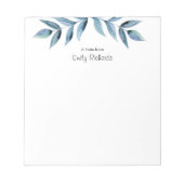 ピンクパーソナライズされたのフローラパターン（の模様が）あるメモ帳 ノートパッド (正面)