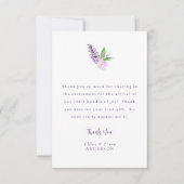 ピンクパーソナライズされたのフローラメッセージサンキューカード サンキューカード (正面)