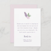 ピンクパーソナライズされたのフローラメッセージサンキューカード サンキューカード (正面/裏面)