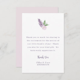 ピンクパーソナライズされたのフローラメッセージサンキューカード サンキューカード