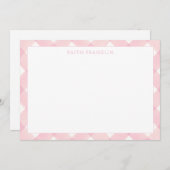 ピンクパーソナライズされたのプライド歯肉ベビー文房具 サンキューカード (正面/裏面)