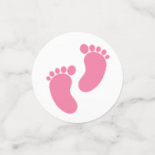 ピンクパーソナライズされたのベビーシャワー コンフェッティ (スモール正面)