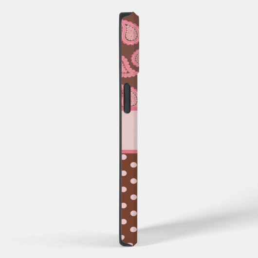 ピンクパーソナライズされたのペイズリー&水玉模様の電話ケース Case-Mate iPhoneケース (裏面 / 右)