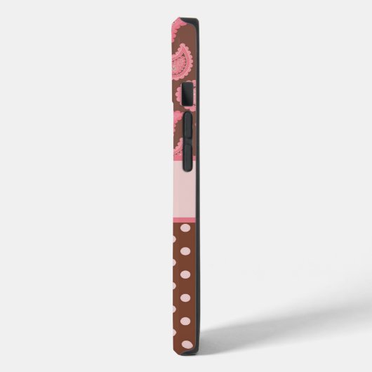 ピンクパーソナライズされたのペイズリー&水玉模様の電話ケース Case-Mate iPhoneケース (裏面 / 左)