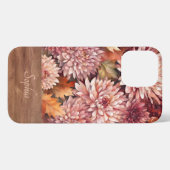 ピンクパーソナライズされたのミームとウッドフローラデザイン iPhoneケース (裏面横)
