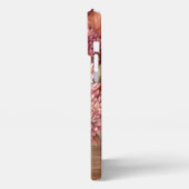 ピンクパーソナライズされたのミームとウッドフローラデザイン iPhoneケース (左側面)